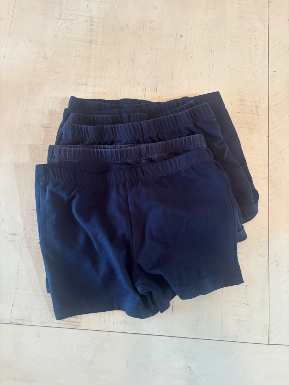Kids Navy Elastic-Waist Cotton Shorts